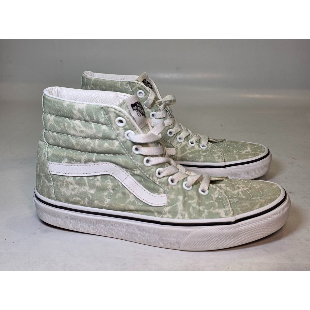 Vans Sk8-Hi Men's‎ Sneakers Size 6.5 Women's 8 Green White Canvas High Top Shoes